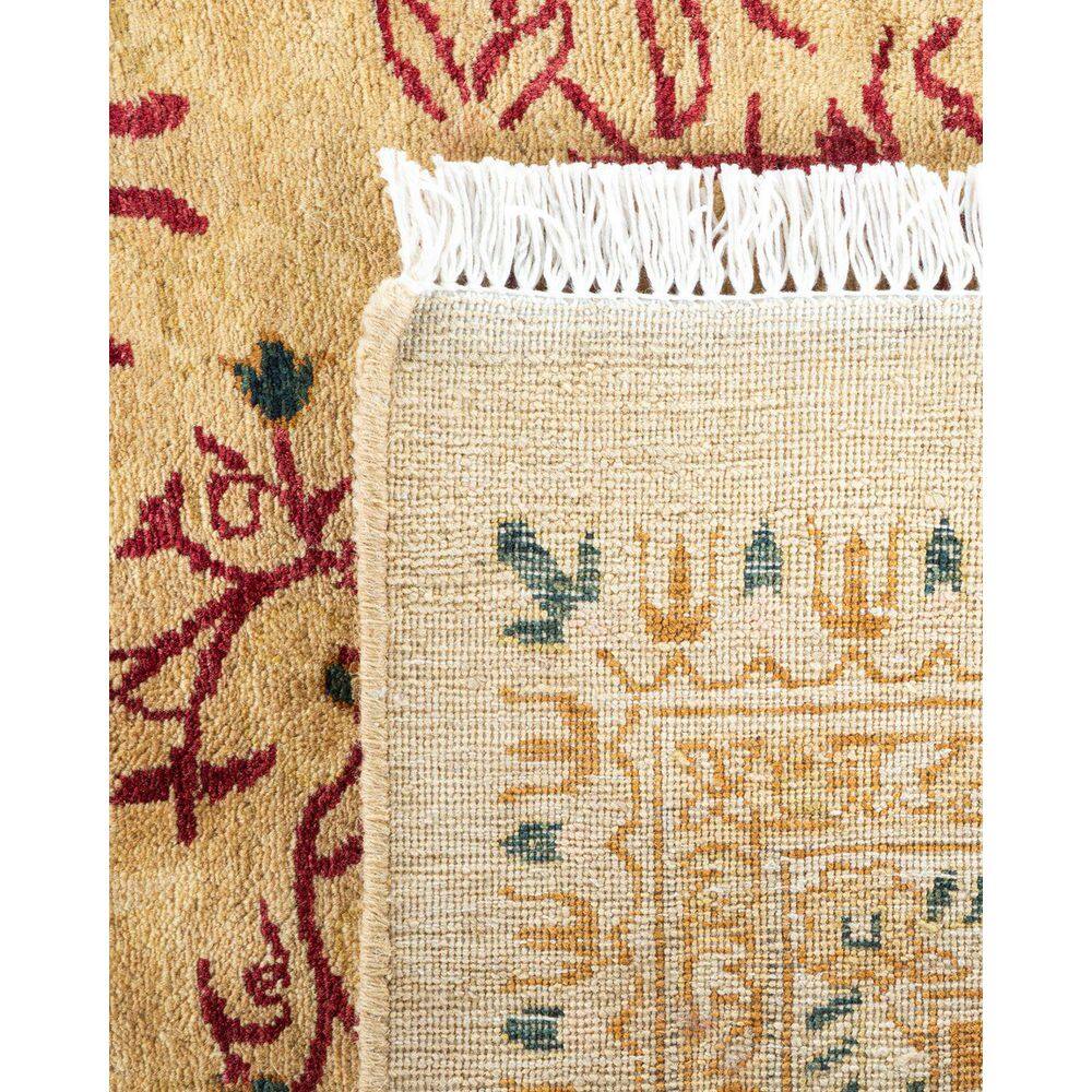 Mogul Ivory Hand-Knotted Wool Oriental Area Rug 12'x20'