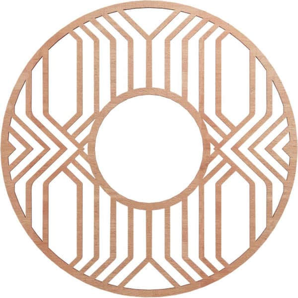 Ekena Millwork 20 in. x 20 in. x 1/4 in. Empire Wood Fretwork Pierced Ceiling Medallion, Cherry