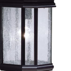 Kirkwood 17 in. 1-Light Black Outdoor Hardwired Wall Lantern Sconce with No Bulbs Included (1-Pack)