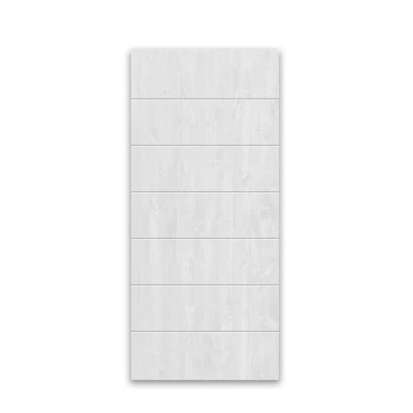 CALHOME 24 in. x 80 in. Hollow Core White Stained Pine Wood Interior Door Slab Slab