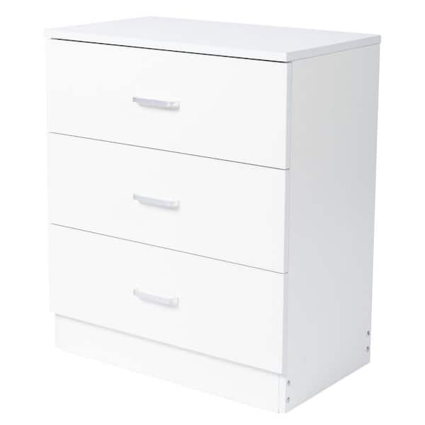 White 3 Drawer 22.05 in. Wide Chest of Drawers