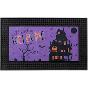 LED Halloween Wicked House 18 in. x 30 in. Rubber Light and Sound Door Mat