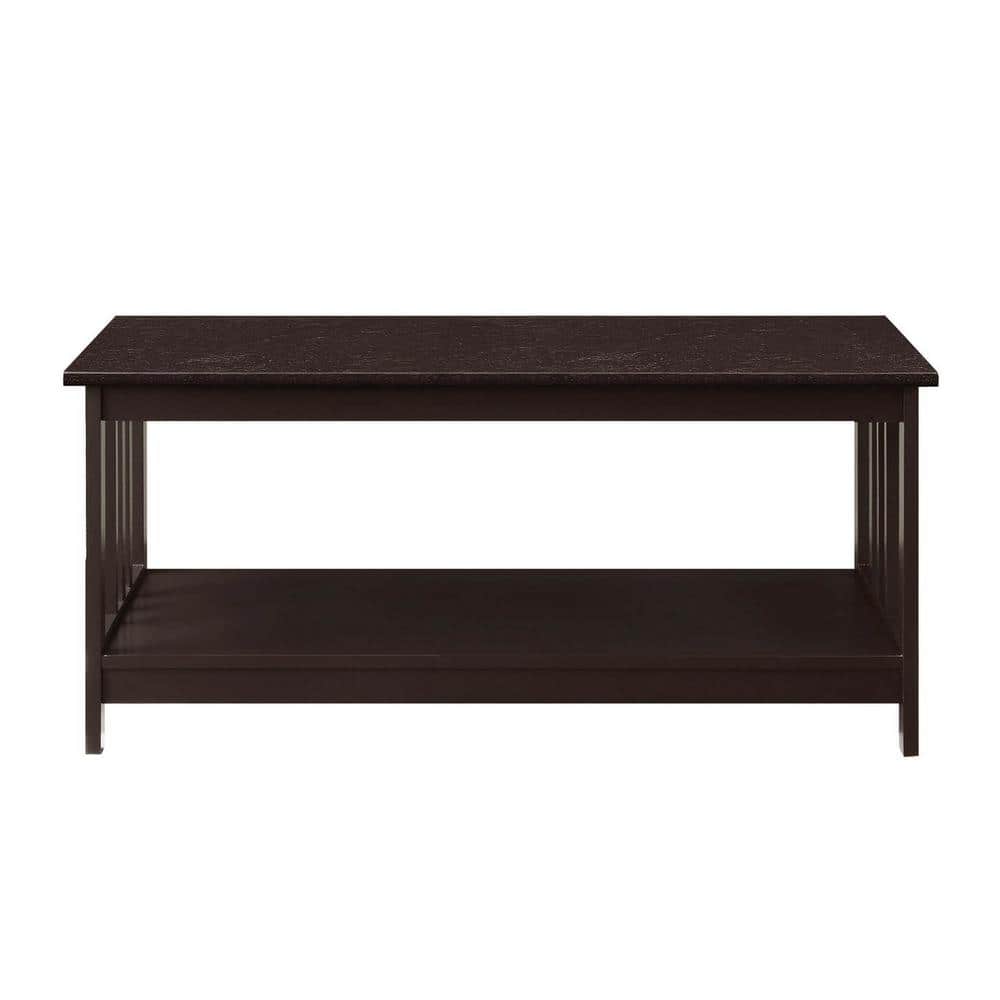 Espresso Mission Rectangular Coffee Table with Shelf