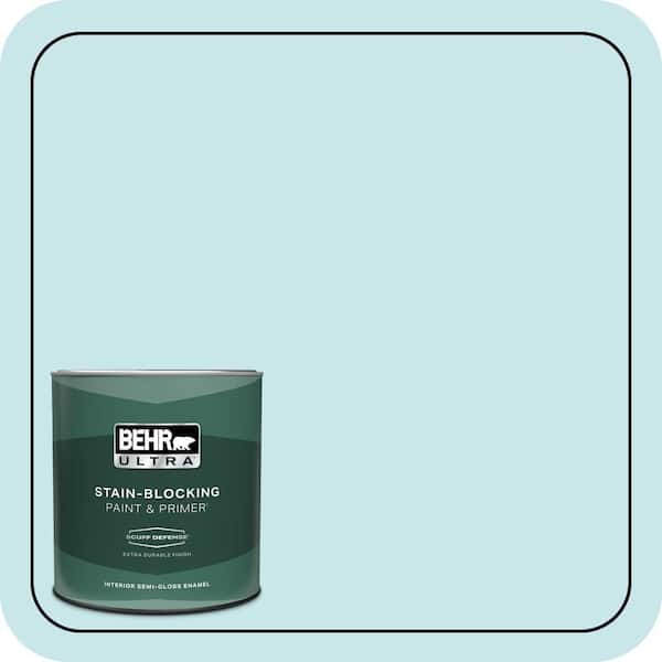 BEHR ULTRA 1 qt. #M470-1 Snowmelt Extra Durable Semi-Gloss Enamel Interior Paint & Primer