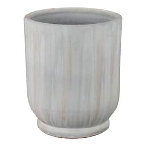 Bethal Medium Gray Ceramic Planter with Drainage Hole (12 in. L x 12 in. W x 14.5 in. H)
