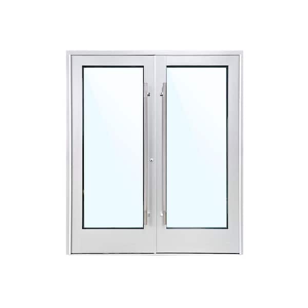 60-Series 78 in. x 87 in. Left Hand/Outswing Silver Aluminum Commercial Door Kit with Hurricane Rated Fire Rating