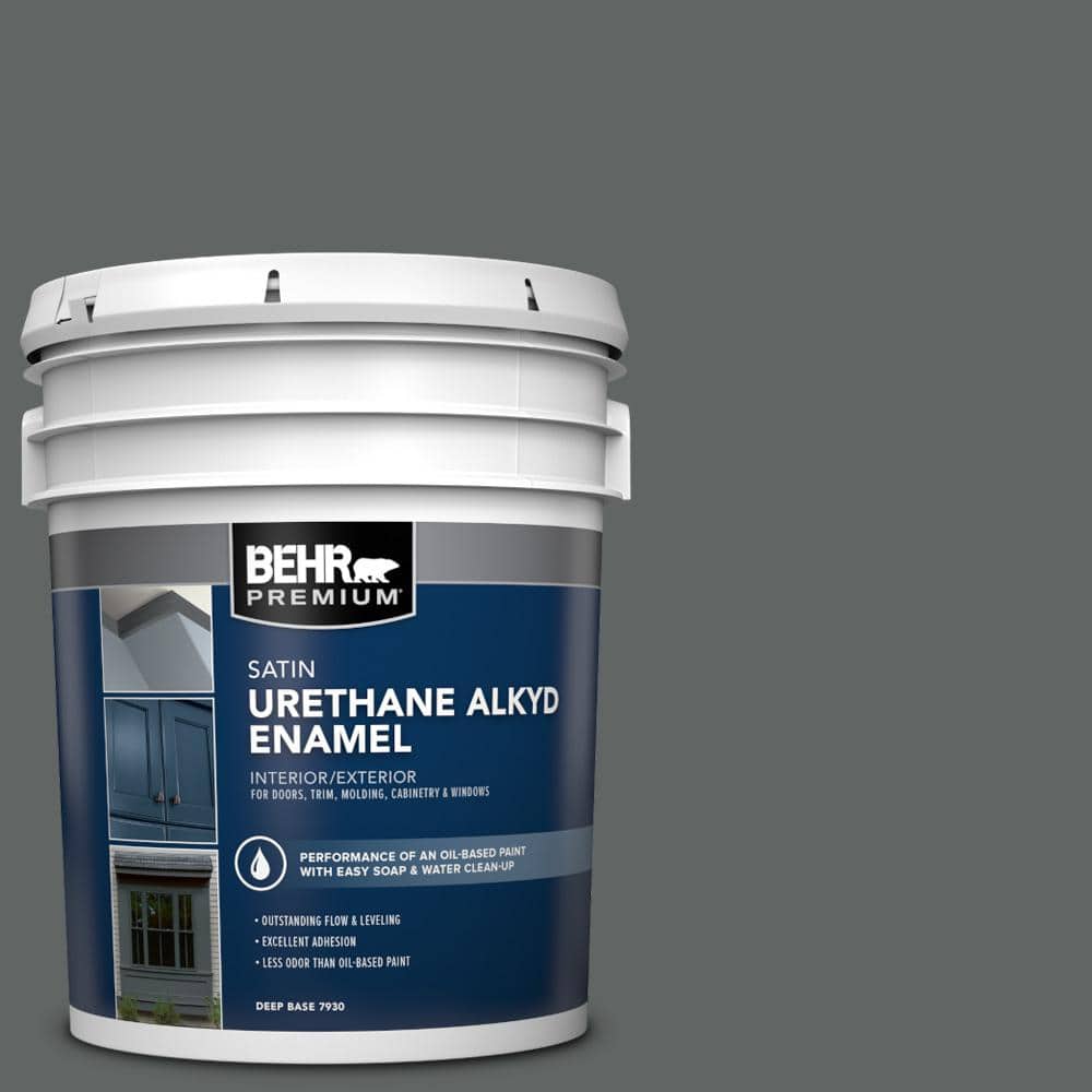 5 gal. #BXC-41 Charcoal Urethane Alkyd Satin Enamel Interior/Exterior Paint