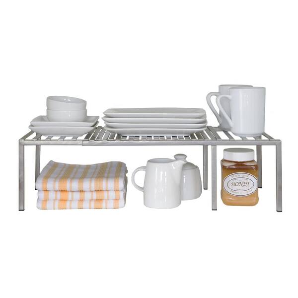 Seville Classics Expandable Kitchen Counter And Cabinet Shelf She14052b The Home Depot
