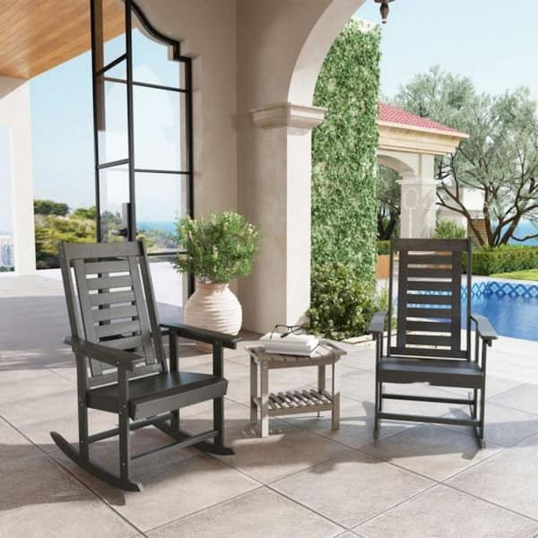 Cisvio Outdoor rocking chair Grey. Material: Wood. Outdoor Rocking Chair.
