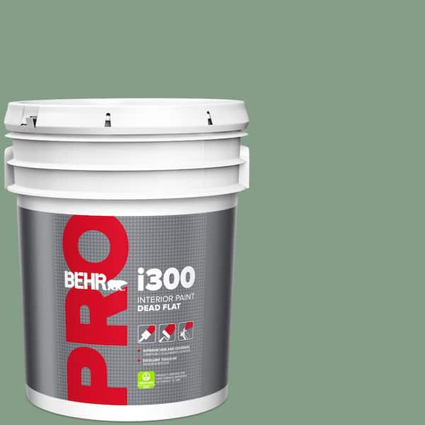 BEHR PRO 5 gal. #S410-5 Track Green Dead Flat Interior Paint