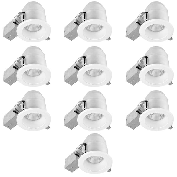 Globe Electric 5 in. White Recessed Lighting Baffle Kit, Regressed, IC Rated and Contractor's (10-Pack)