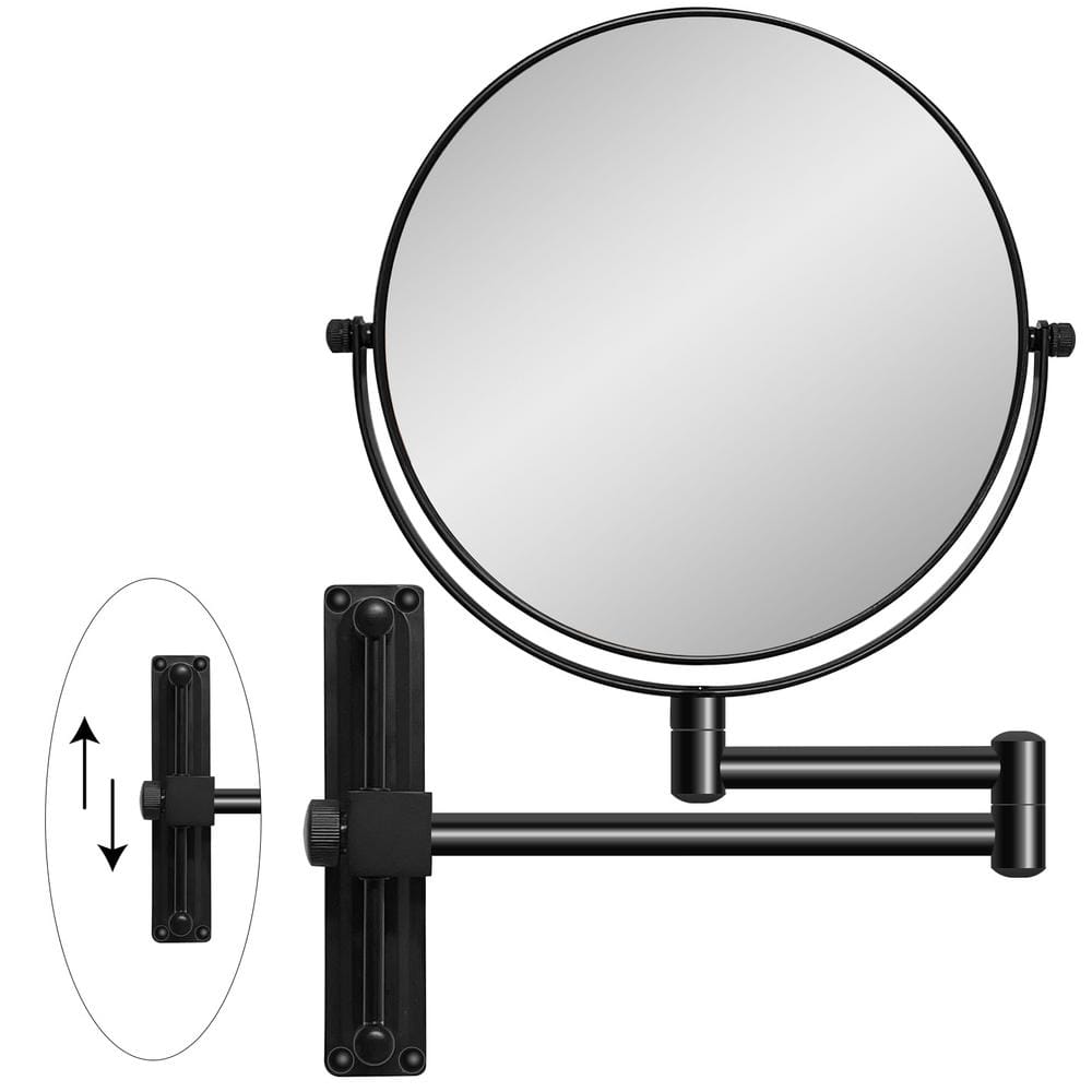 16.8 in. W x 12 in. H Round Magnifying Wall Bathroom Makeup Mirror in Matte