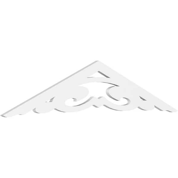 Ekena Millwork Pitch Preston 1 in. x 60 in. x 15 in. (5/12) Architectural Grade PVC Gable Pediment Moulding