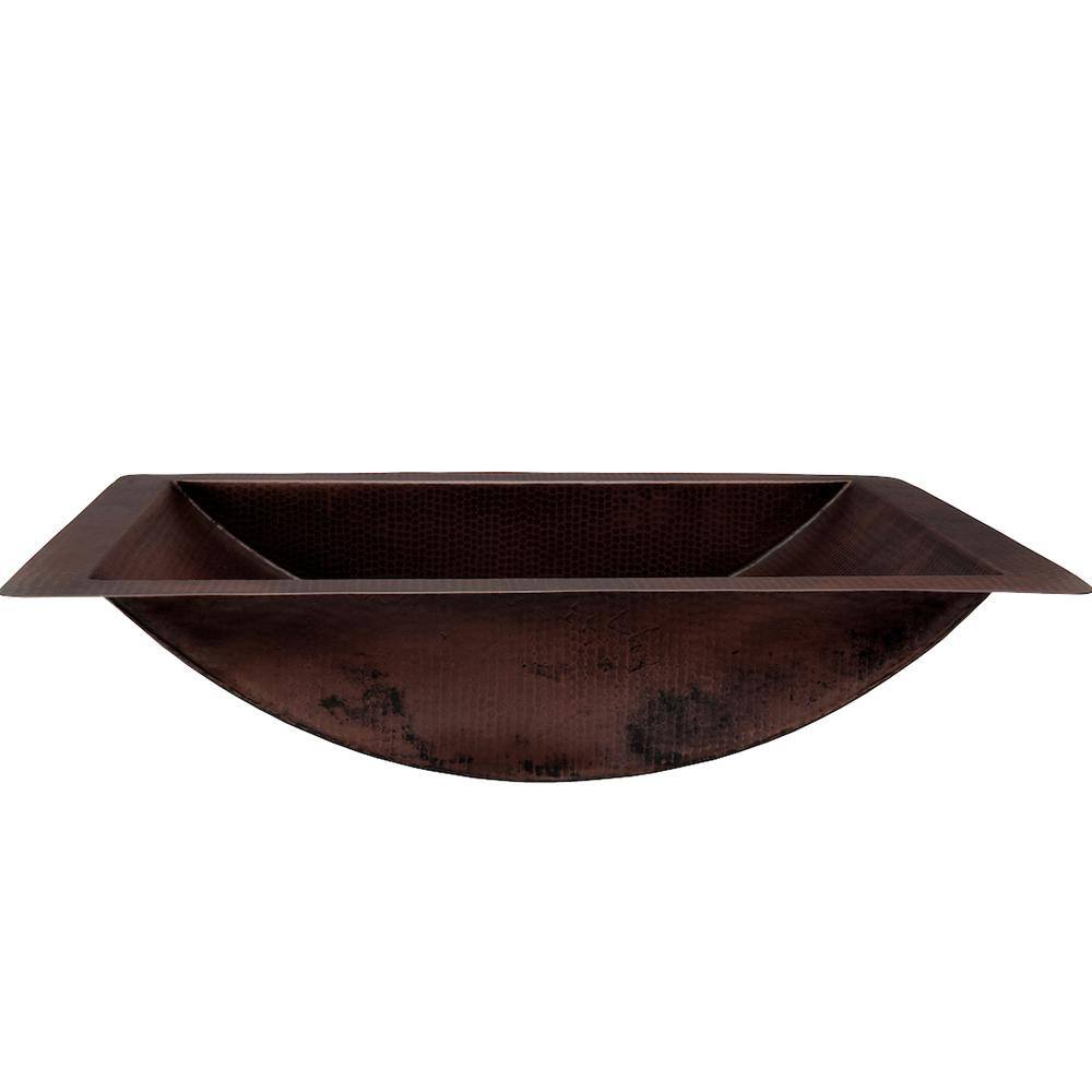 Merida Antique Copper Undermount Bathroom Sink with Hand-Hammered Finish
