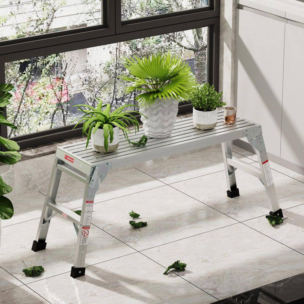 Bench Work Ladder Work Platform Aluminum Portable Bench Folding Ladder ANSI Capacity 225 ...