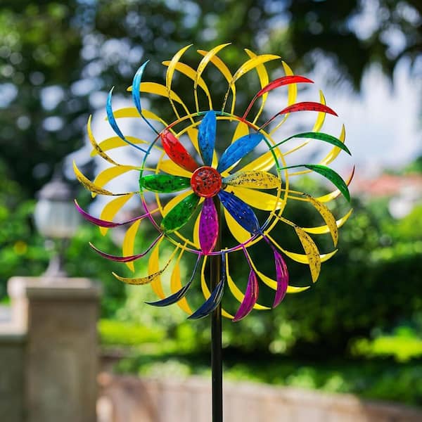 アート・デザイン・音楽 tree13 / MODERN WIND 65 in. H Multi-Colored MetalUnique Tree Leaf Wind Spinner