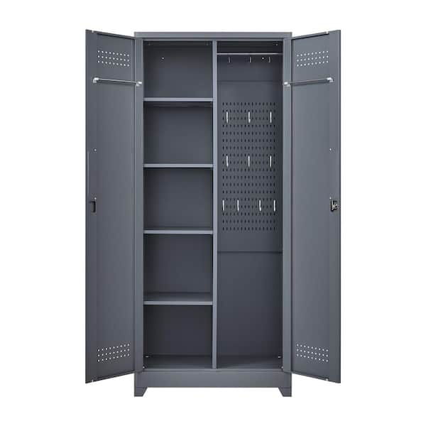 Tidoin 5-Tier 72 in. Metal Storage Cabinets Locker in Gray