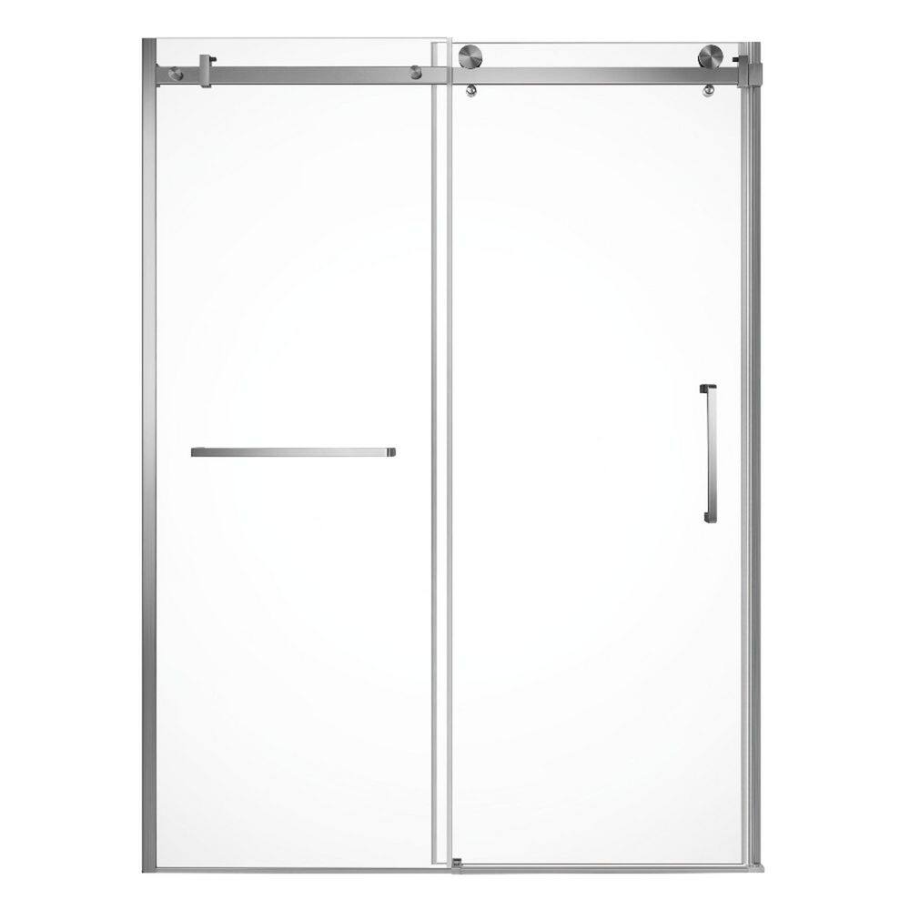 Prato 57.9 in. W x 2.3 in. H Semi Frameless Sliding Shower Door, Brushed Nickel, 8mm Clear Glass price history on PriceWatchPro