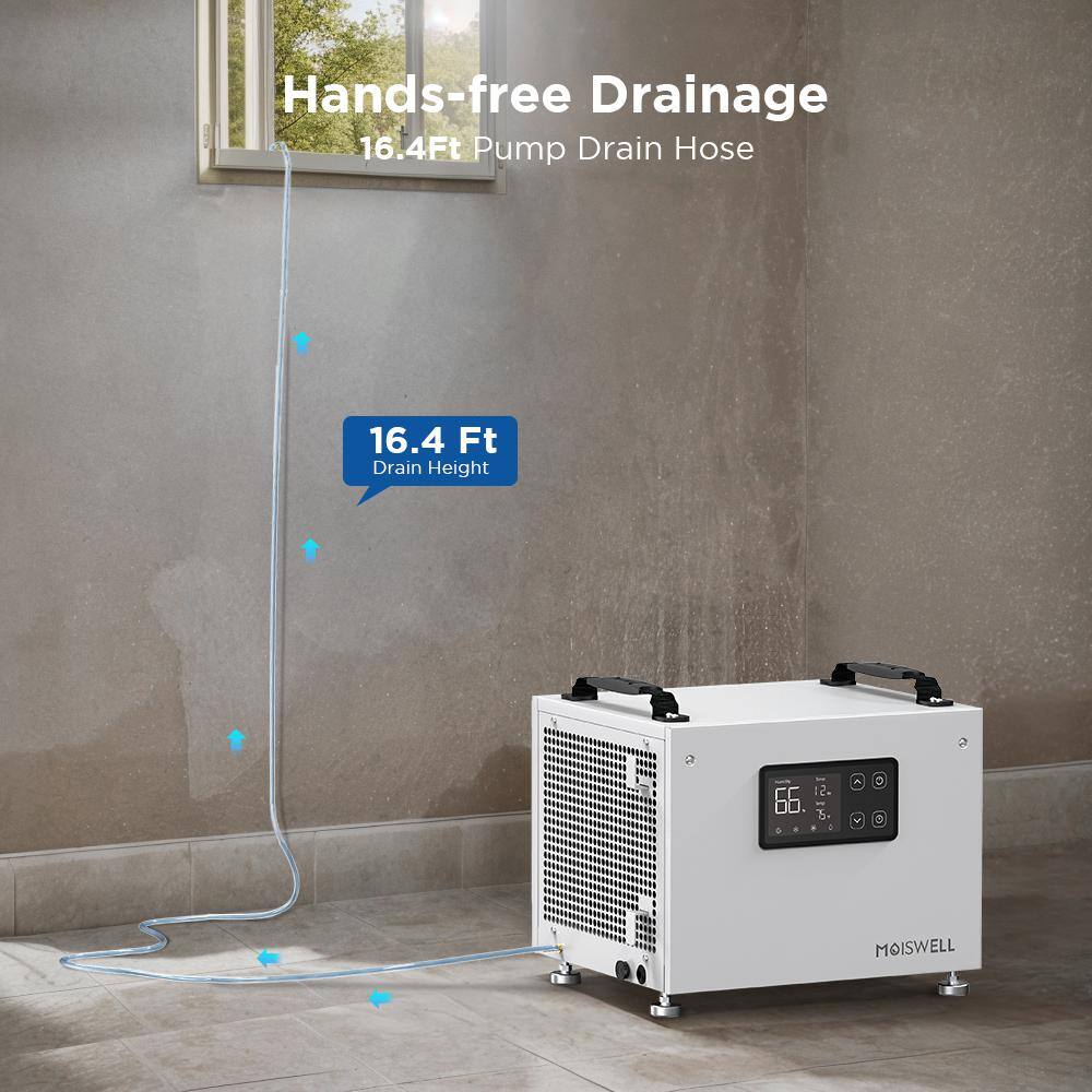Compact White Metal Commercial Dehumidifier with Pump