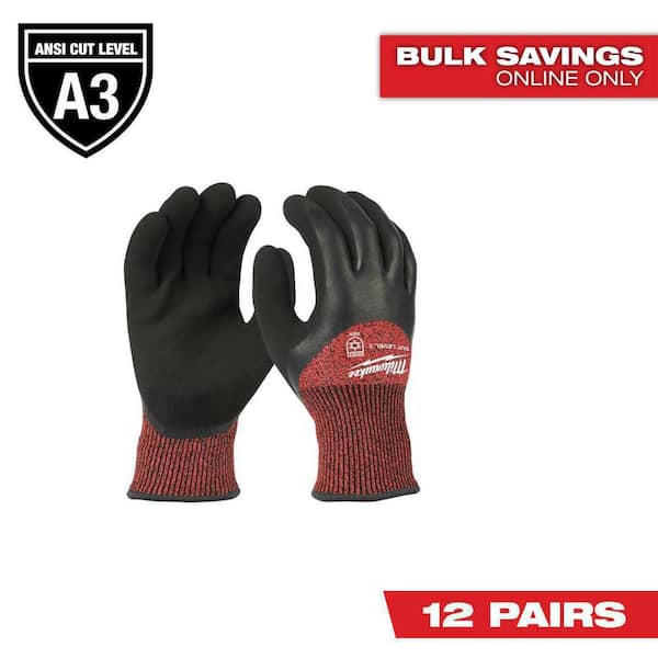 X-Large Red Latex Level 3 Cut Resistant Insulated Winter Dipped Work Gloves (12-Pack)