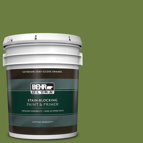 BEHR ULTRA 5 gal. #M350-7 Healing Plant Semi-Gloss Enamel Exterior Paint & Primer