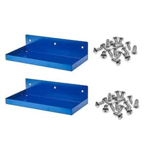 DuraHook 12 in. W x 6 in. Deep Blue Epoxy Coated Steel Shelf for DuraBoard (2-Pack)