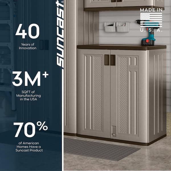 Suncast Plastic Freestanding Garage Base Cabinet in Platinum (30