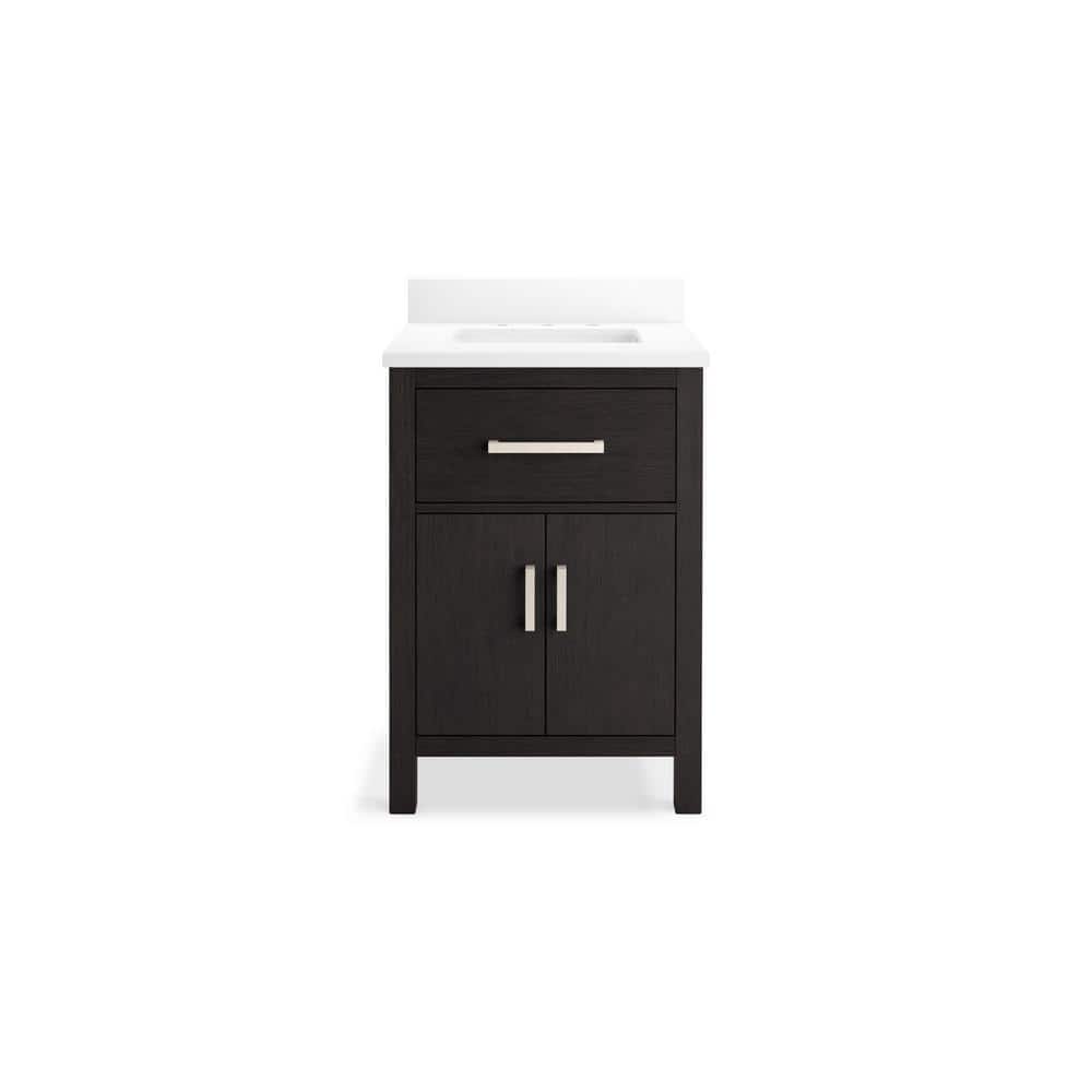 Kresla 24" Carbon Oak Bathroom Vanity with Quartz Top