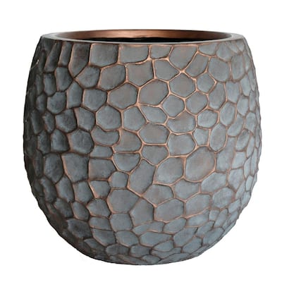 Zen Man Garden Patina Fire Bowl Plant Pot 50 cm 1 mm Grate with Cone Height 80 cm Metal Rust Garden Decoration
