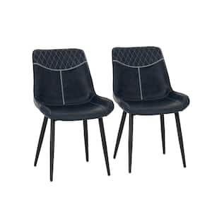 Owen Blue Faux Leather Dining Side Chair (Set of 2)