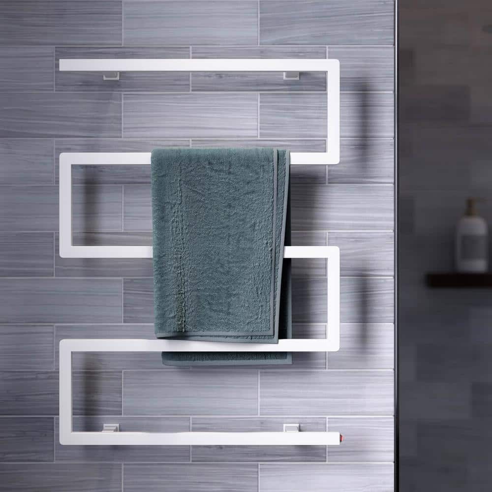 Voltaire 5-Bar Matte White Stainless Steel Electric Towel Warmer