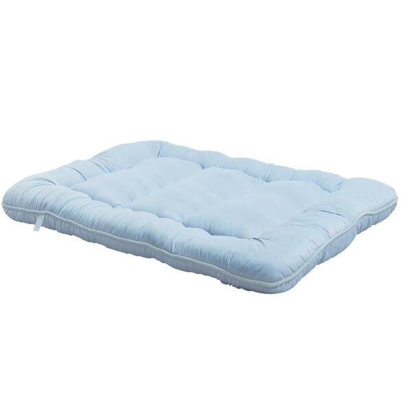 Dovelina 4 in. Soft Cotton Mattress Foldable Japanese Floor Queen Mattress with Navy Blue Removable Cover