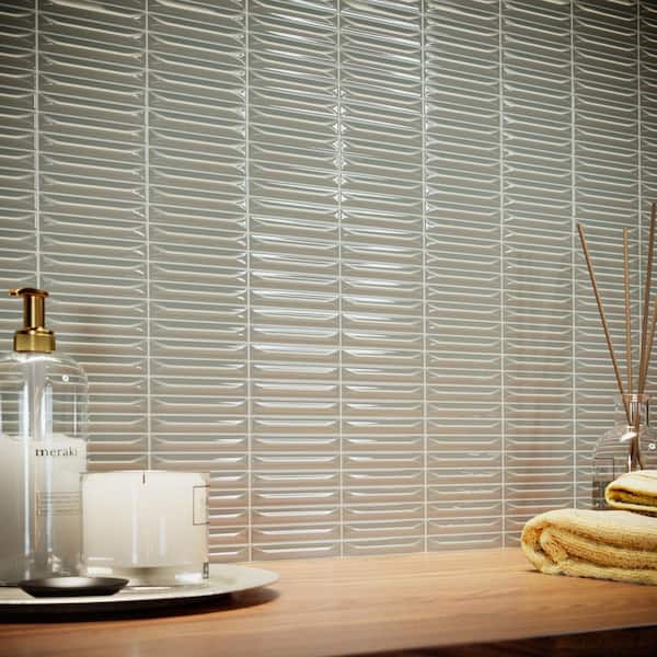 Stria Sage 7.87 in. X 7.87 in. Glossy Ceramic Stacked Wall Tile (10.76 sq. ft. /Case)