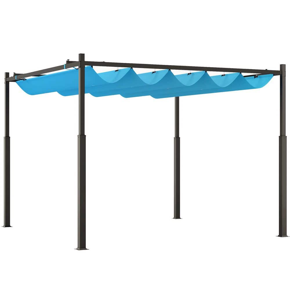 10 ft. x 10 ft. Retractable Pergola with Magnetic Fixture, UPF30+ Patio Per