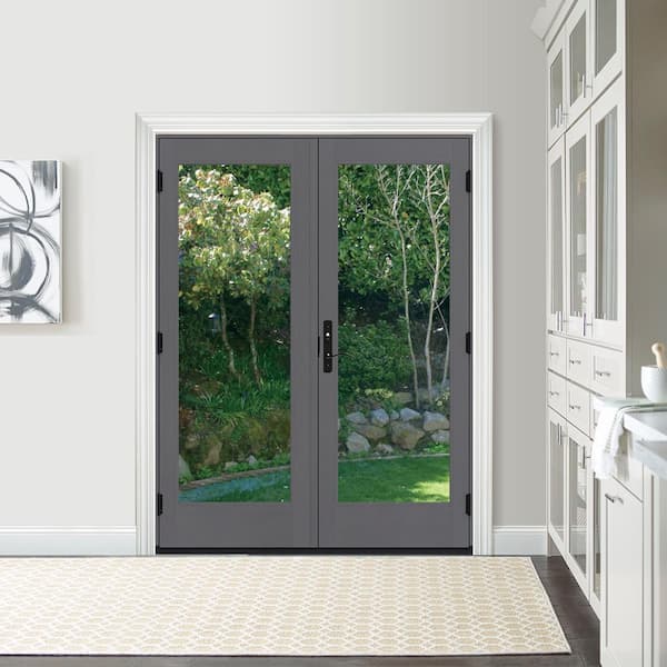 JELD-WEN W5500 60x80 Right-Hand/Inswing Low-E Silver Clad Wood