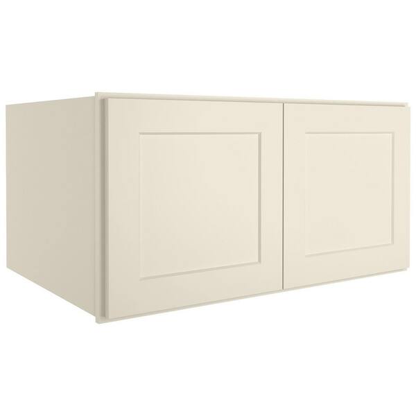 36 in. W x 24 in. D x 18 in. H in Antique White Plywood Ready to Assemble Kitchen Wall Cabinets with 2-Doors