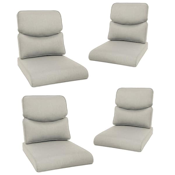 Crescent 22 in. x 25 in. x 4 in. 8-Piece Deep Seating Outdoor Lounge Chair Replacement Cushion Set in Beige