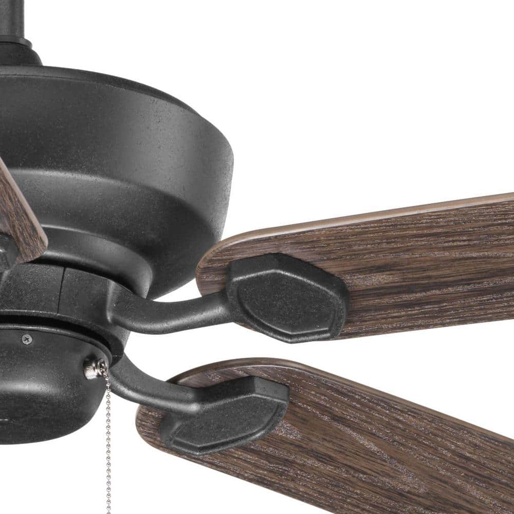 Lakehurst 60" Black and Oak 5-Blade Ceiling Fan with Remote