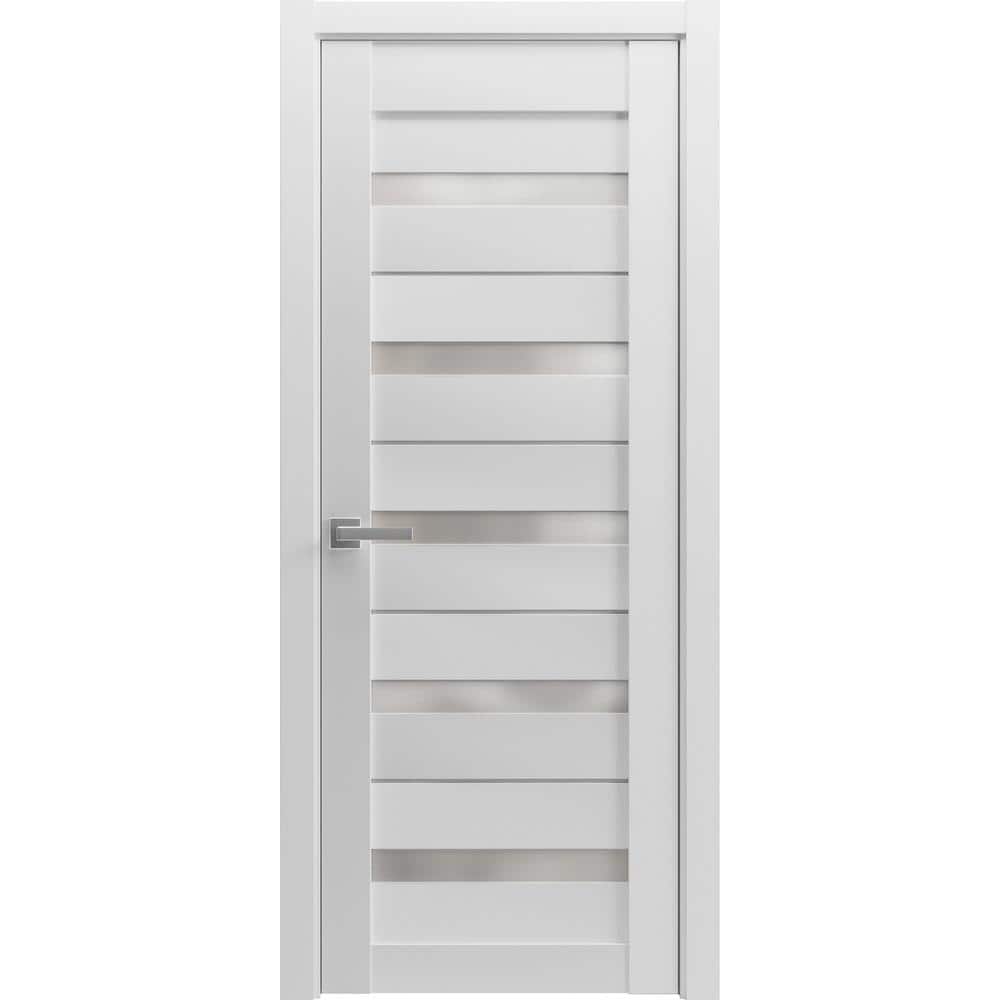4445 42 in. x 84 in. Right-Hand/Inswing Solid Frosted Glass White Single Prehung Interior Door with Hardware price history on PriceWatchPro