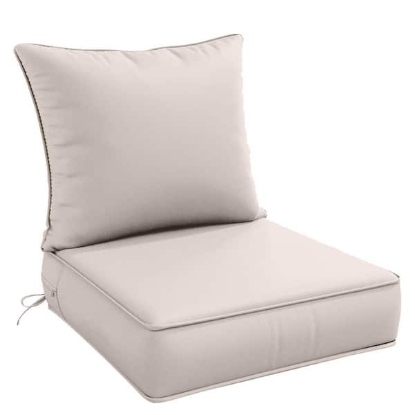 Outdoor Deep Seat Cushion Set, 24 x 24 x 6 in. Water-Resistant High Back Dining Chair Patio Furniture Cushions Khaki