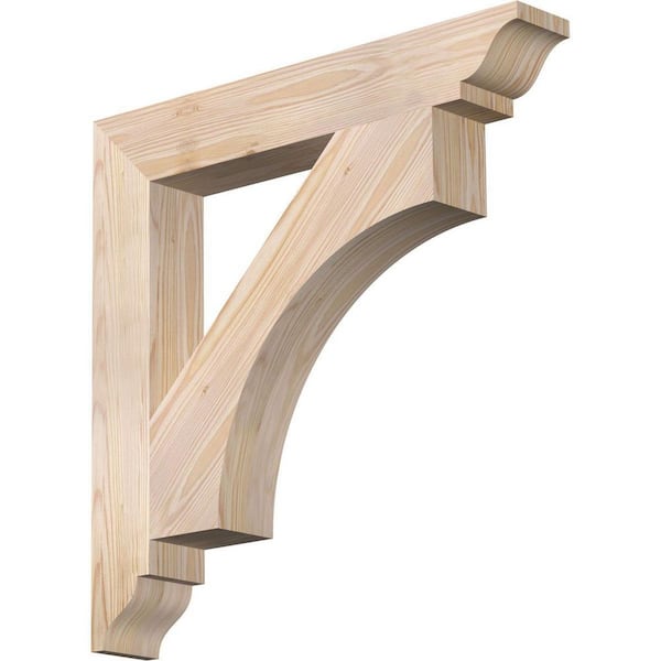 Ekena Millwork 3.5 in. x 24 in. x 24 in. Douglas Fir Westlake Traditional Smooth Bracket