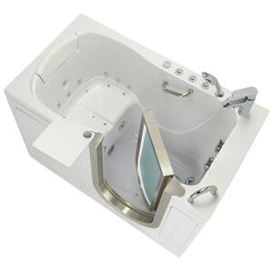 Elite 52 in. Acrylic Walk-In Whirlpool and Air Bath Bathtub in White, RH Door, Fast Fill Faucet, Heated Seat, Dual Drain