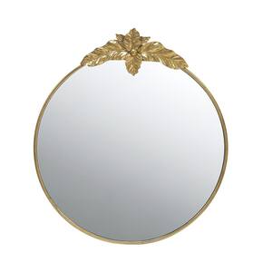 36.00 in. W. x 40.90 in. H Round Framed Wall Bathroom Vanity Mirror in Gold