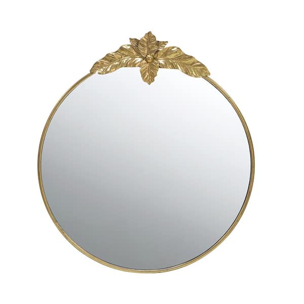 Whatseaso 36.00 in. W. x 40.90 in. H Round Framed Wall Bathroom Vanity Mirror in Gold