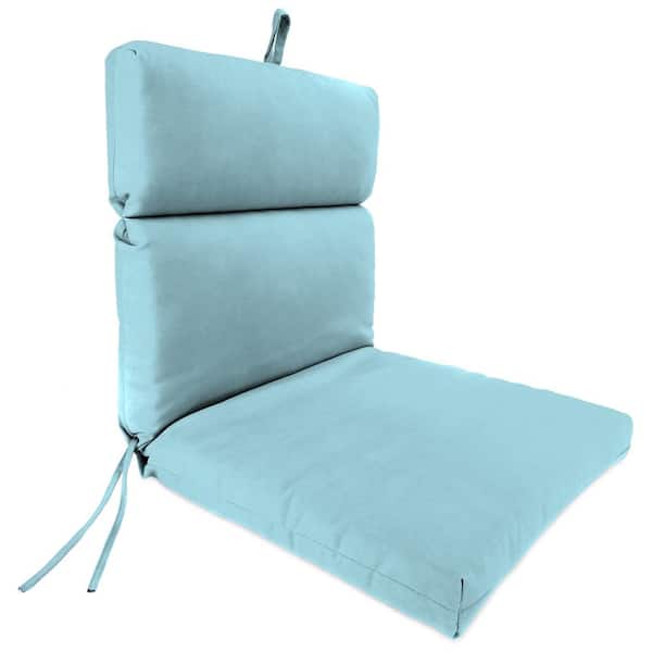 Jordan Manufacturing Sunbrella 22 in. x 44 in. Canvas Mineral Blue Solid Rectangular French Edge Outdoor Chair Cushion