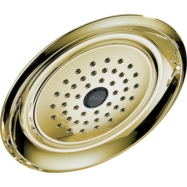 Delta Innovations 1-Spray Patterns 1.75 GPM 7.5 in. Wall Mount Fixed Shower Head in Polished Brass