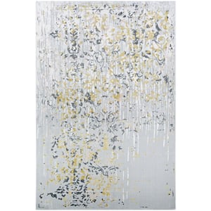 Calinda Emmett Gold-Silver-Ivory 2 ft. x 3 ft. Area Rug