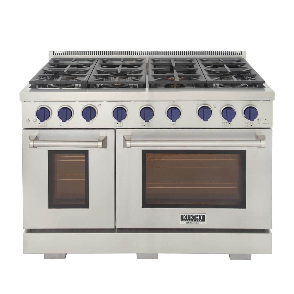 Kucht ProStyle 48 in. 6.7 cu. ft. Double Oven Gas Range LP Ready with 25K Power Burner in