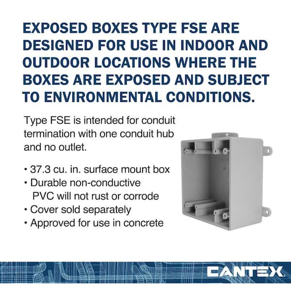 Cantex 1/2 in. 2-Gang FSE Box R5133380 - The Home Depot