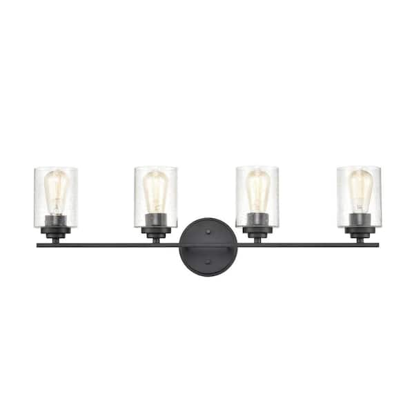 Millennium Lighting 31.125 in. 4-Light Matte Black Vanity Light 3684-MB ...